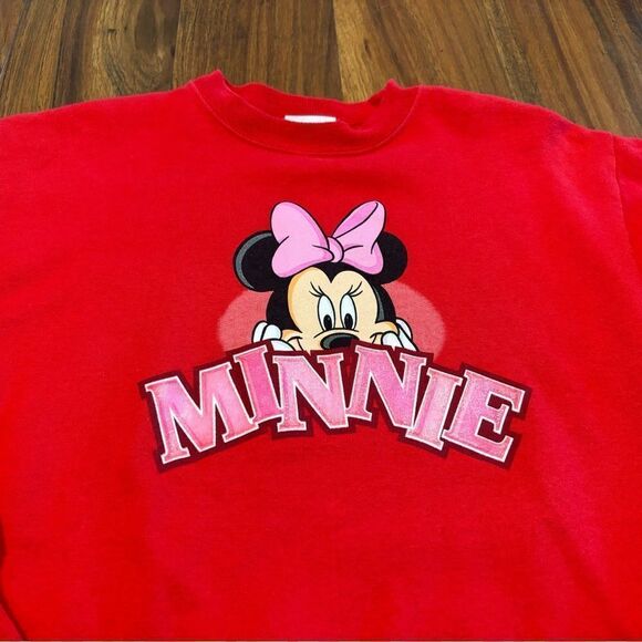 Disney Store Minnie Mouse Red Vintage Crewneck Sweatshirt - Picture 2 of 5